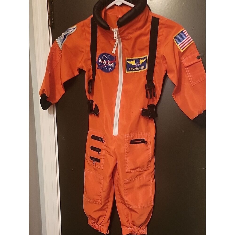 Orange NASA Commander Kids Halloween Costume